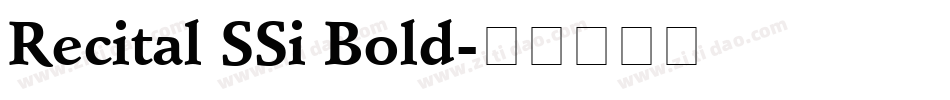 Recital SSi Bold字体转换
